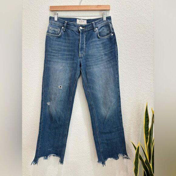 We The Free Free People Straight Leg Ankle Distressed Jeans Size 26 - Picture 1 of 4